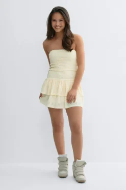Gina Tricot Y broderie anglais dress Gul Outlet