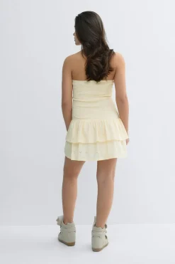 Gina Tricot Y broderie anglais dress Gul Outlet
