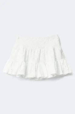 Gina Tricot Y broderie anglais skirt Hvit Online