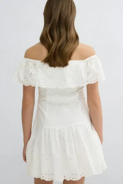 Gina Tricot Y broderie dress Hvit Hot
