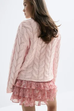 Gina Tricot Y cable knitted cardigan Rosa Online