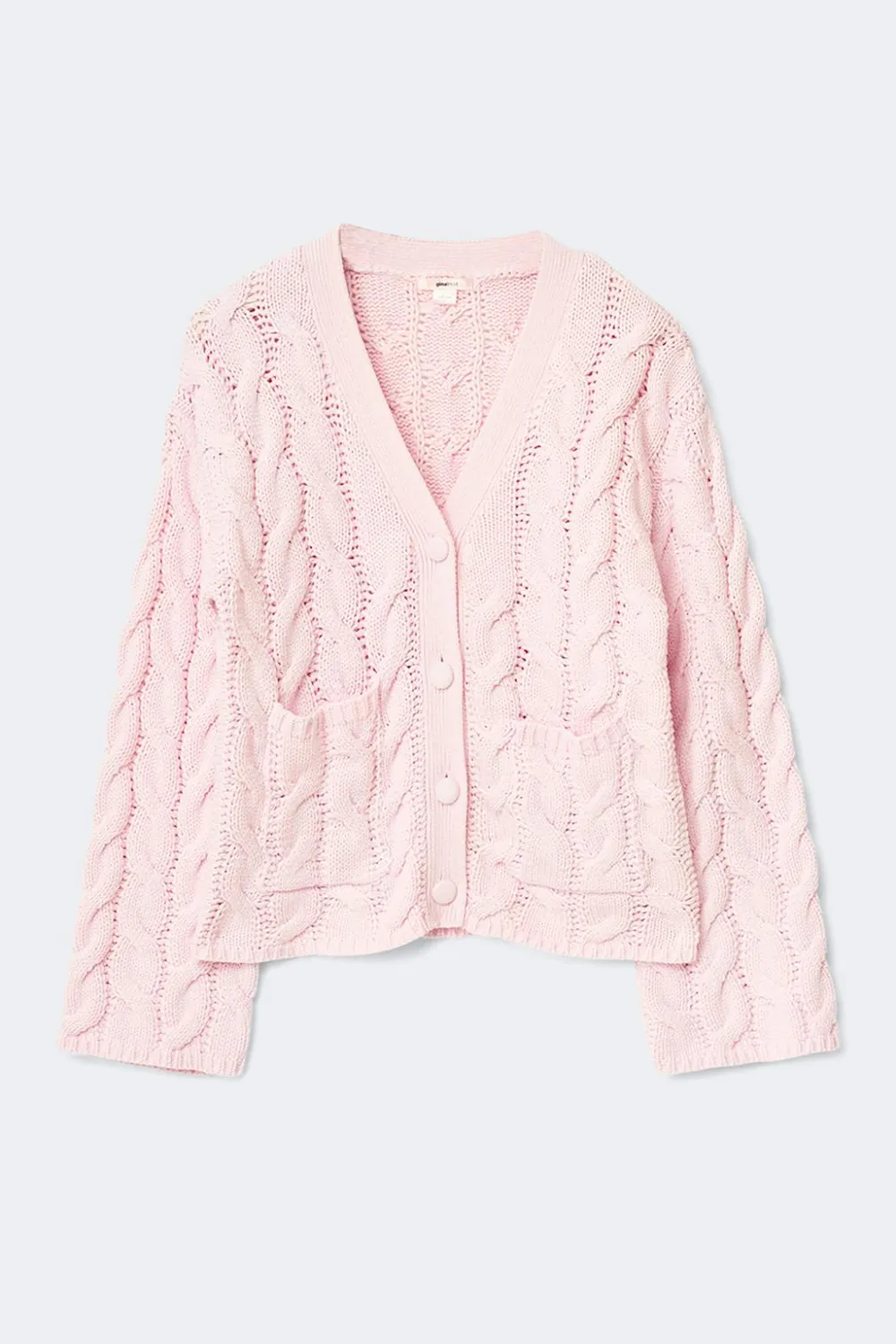 Gina Tricot Y cable knitted cardigan Rosa Online