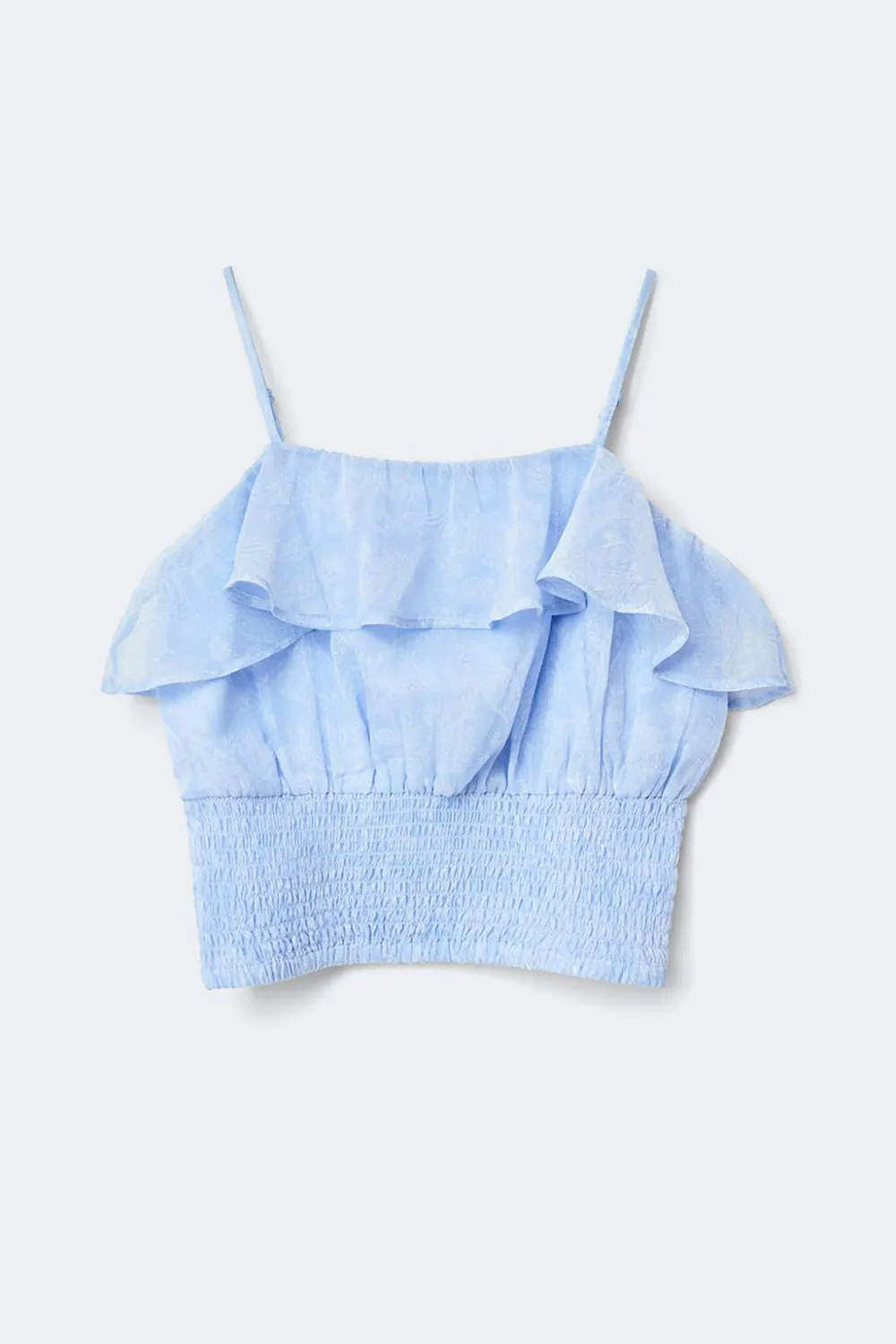Gina Tricot Y chiffon frill singlet Blå Online