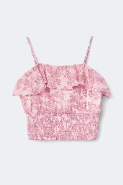 Gina Tricot Y chiffon frill singlet Rosa Sale