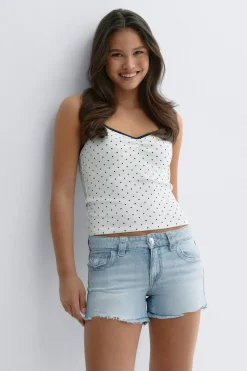 Gina Tricot Y chunky embroidery shorts |Blå
