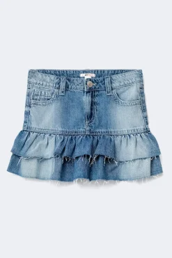 Gina Tricot Y denimdoll frill skirt Blå Best