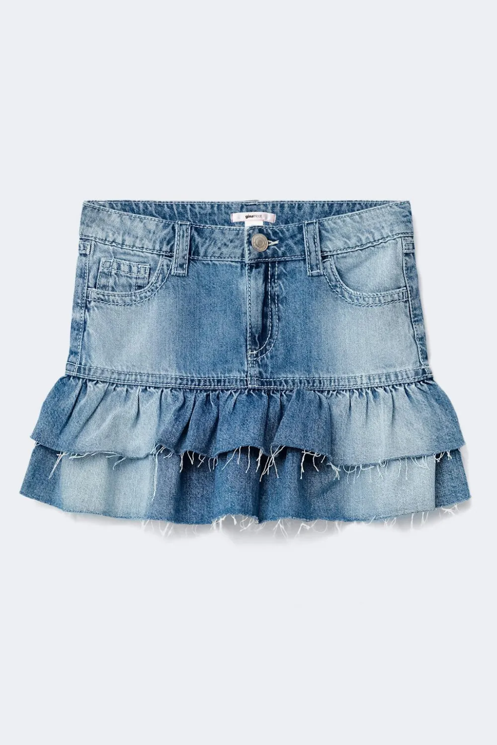 Gina Tricot Y denimdoll frill skirt Blå Best