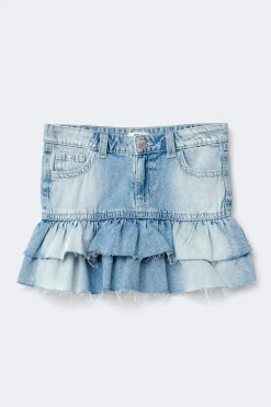 Gina Tricot Y denimdoll frill skirt Blå New