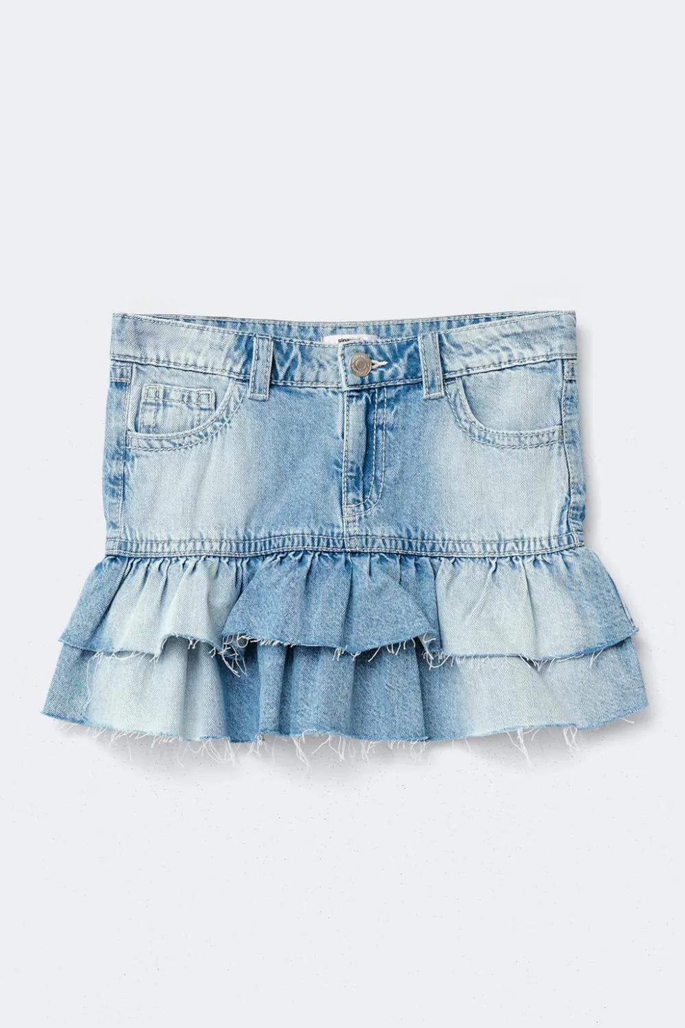Gina Tricot Y denimdoll frill skirt Blå New