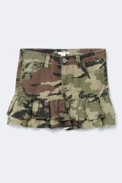 Gina Tricot Y denimdoll frill skirt Grønn New