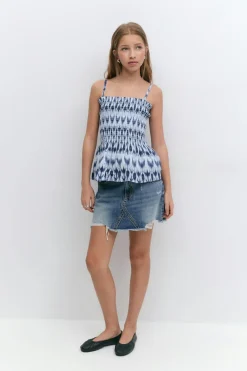 Gina Tricot Y denim skirt Blå Discount