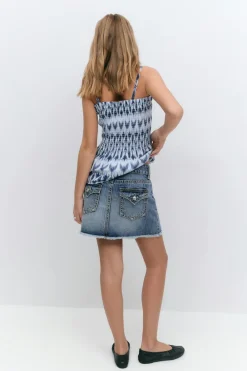 Gina Tricot Y denim skirt Blå Discount