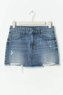 Gina Tricot Y denim skirt Blå Discount