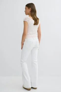 Gina Tricot Y dixie low flare jeans Hvit Sale