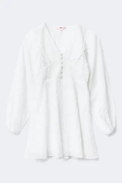 Gina Tricot Y embroidery dress Hvit New