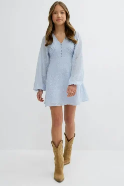Gina Tricot Y embroidery dress Grå Sale