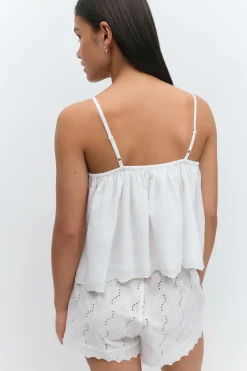 Gina Tricot Y embroidery singlet Hvit Hot