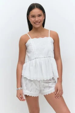 Gina Tricot Y embroidery singlet Hvit Hot