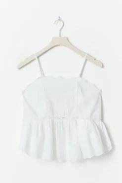 Gina Tricot Y embroidery singlet Hvit Hot