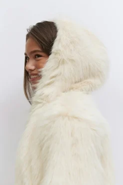 Gina Tricot Y faux fur hood jacket Beige Discount