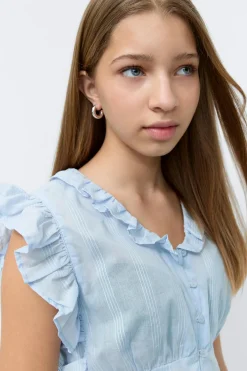 Gina Tricot Y fitted short sleeve top Blå Hot