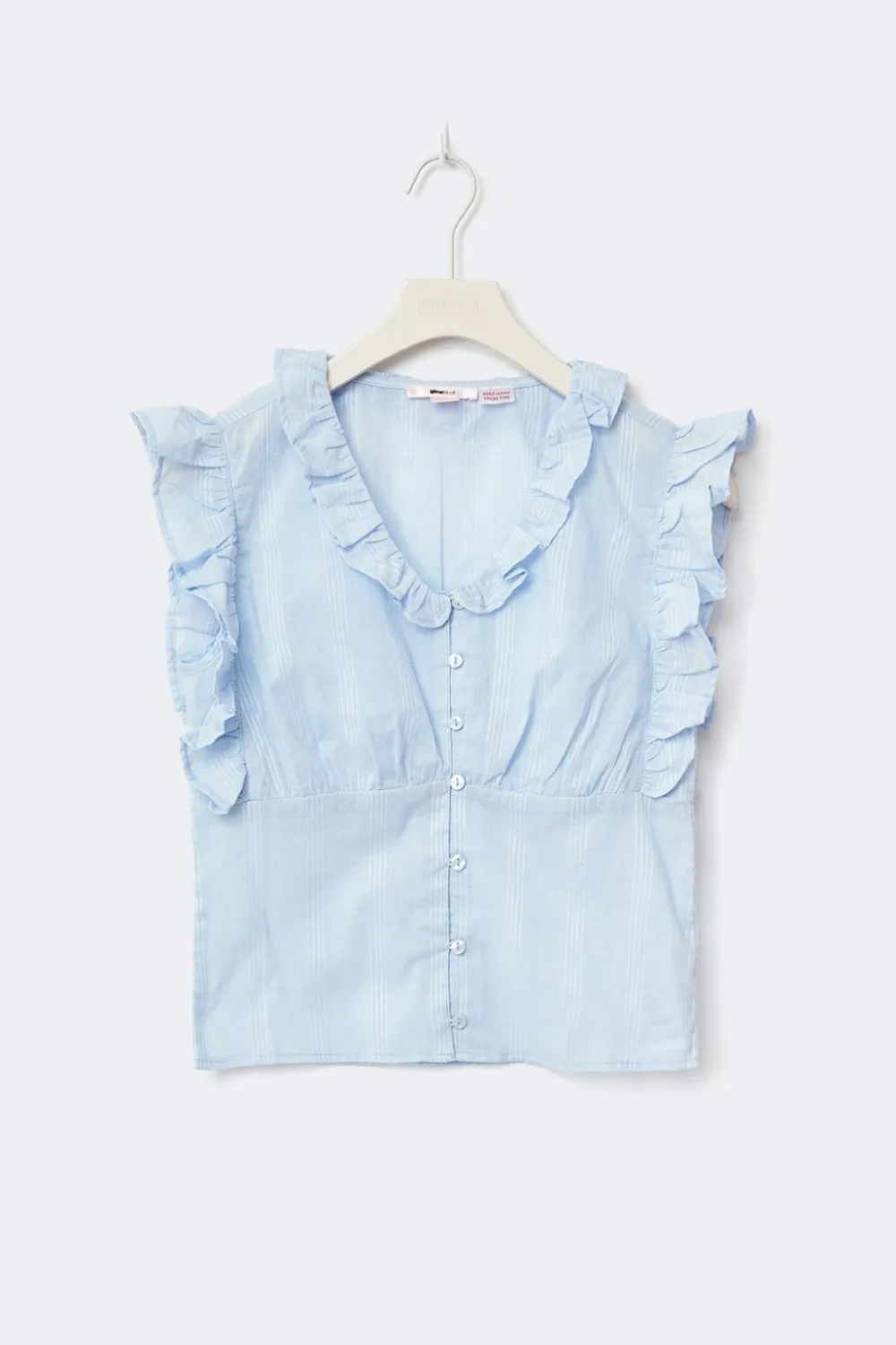 Gina Tricot Y fitted short sleeve top Blå Hot