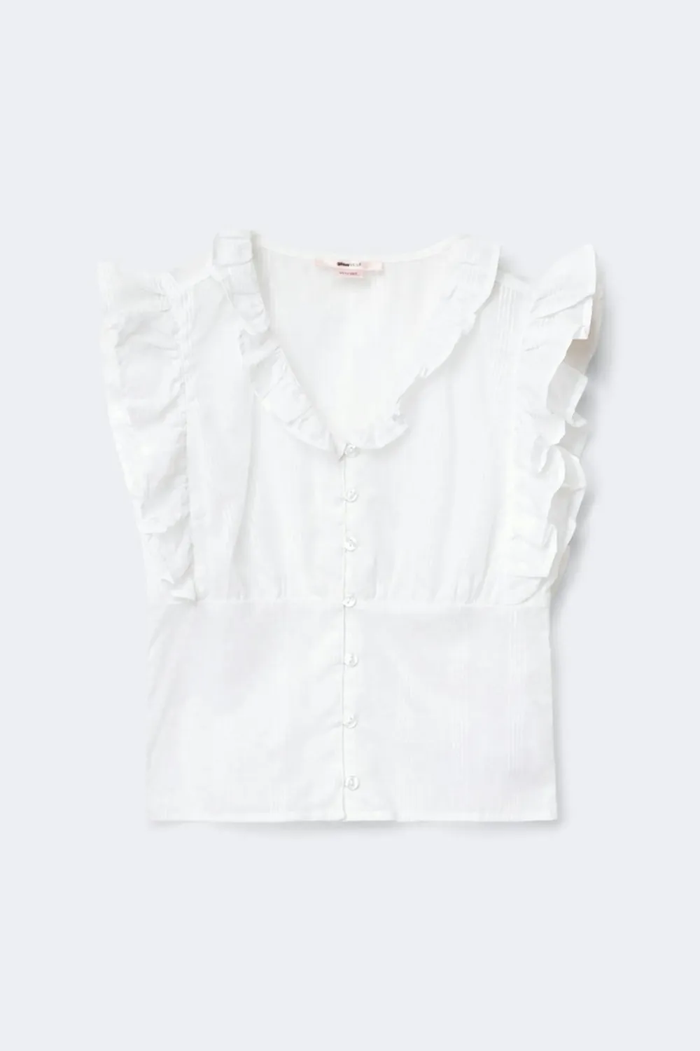 Gina Tricot Y fitted short sleeve top Hvit Outlet