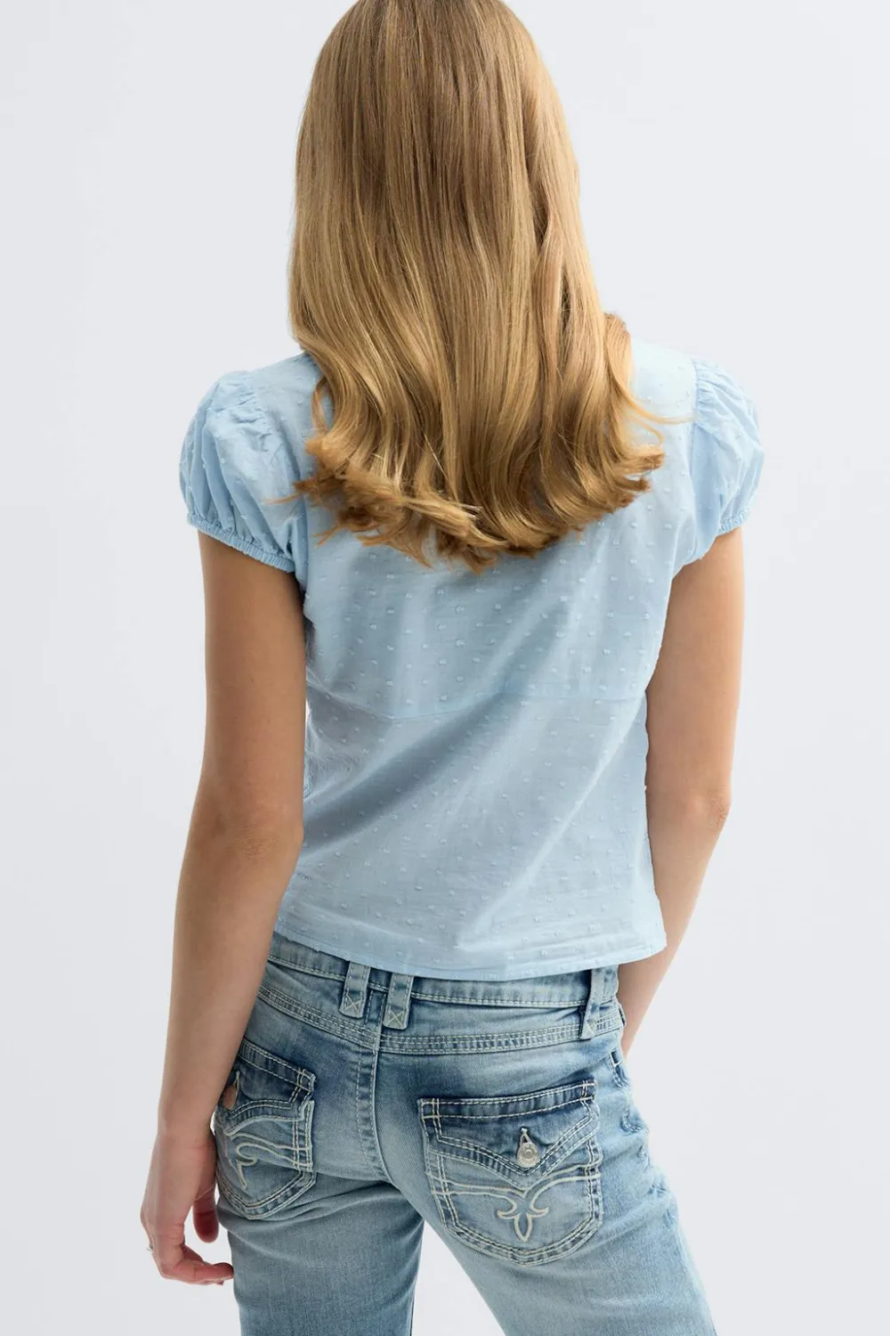 Gina Tricot Y fitted short sleeve top Blå Sale