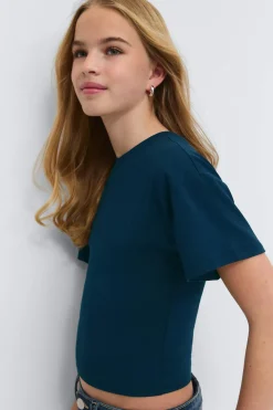 Gina Tricot Y fitted tee Blå Online