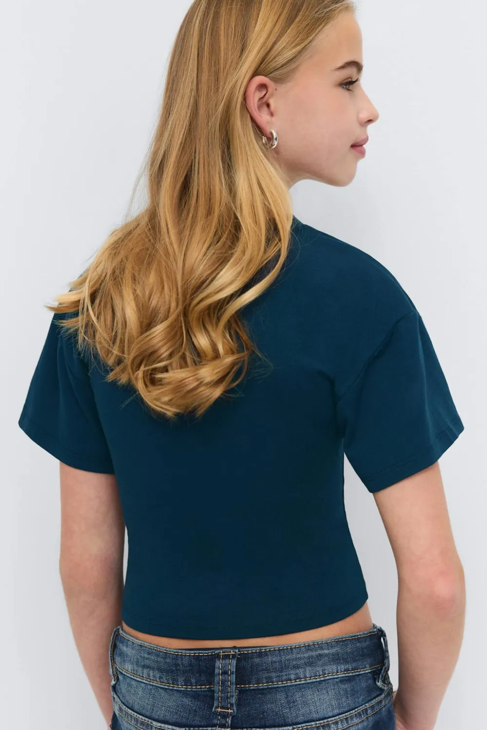 Gina Tricot Y fitted tee Blå Online
