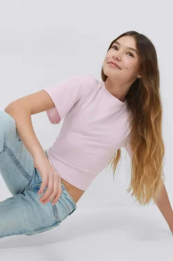 Gina Tricot Y fitted tee Rosa Best
