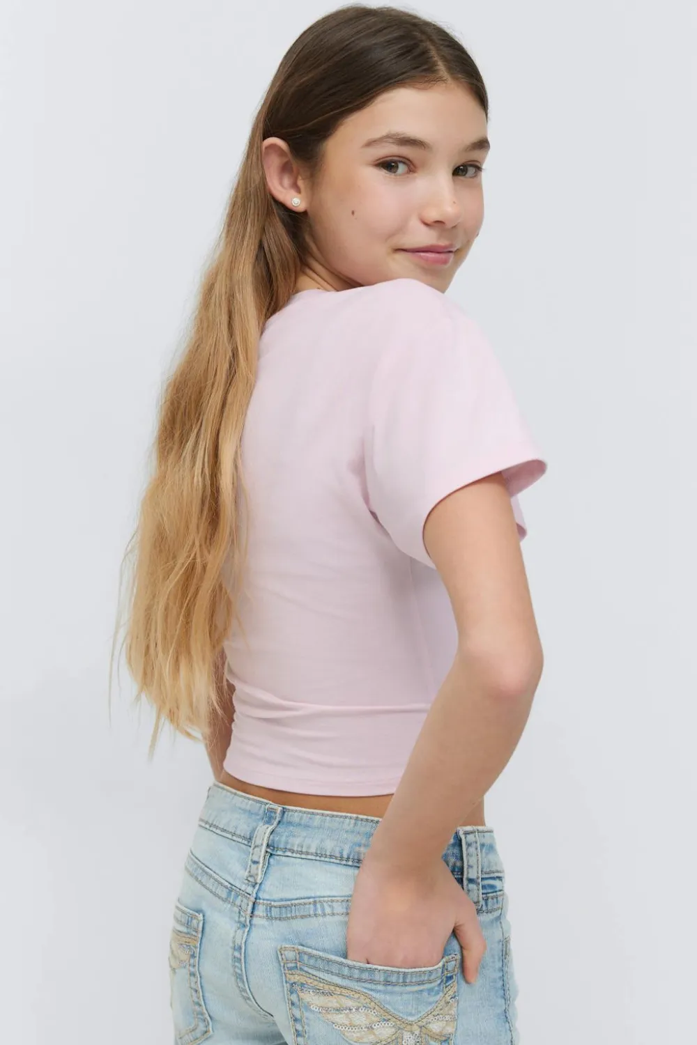 Gina Tricot Y fitted tee Rosa Best