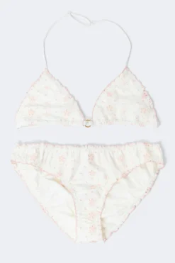 Gina Tricot Y flounce bikini set Hvit New