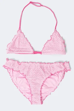 Gina Tricot Y flounce bikini set Rosa