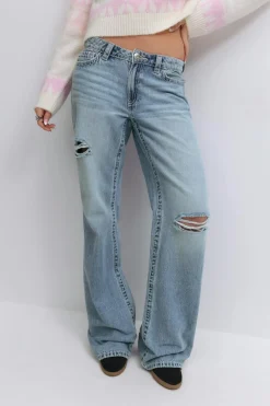 Gina Tricot Y for real low loose jeans Blå