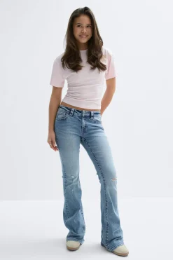 Gina Tricot Y for real mid waist jeans Blå Discount