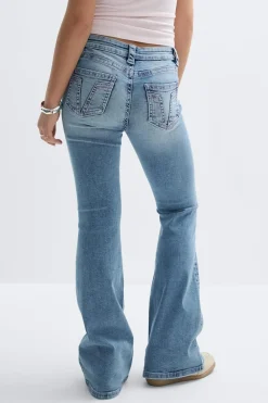 Gina Tricot Y for real mid waist jeans Blå Discount