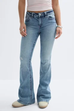 Gina Tricot Y for real mid waist jeans Blå Discount