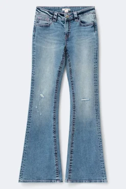 Gina Tricot Y for real mid waist jeans Blå Discount