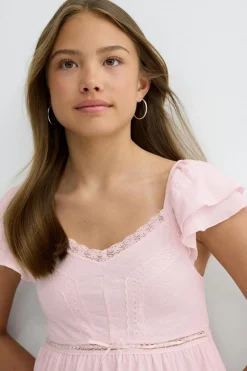 Gina Tricot Y frill detail top Rosa New