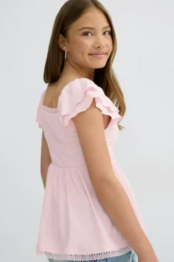 Gina Tricot Y frill detail top Rosa New