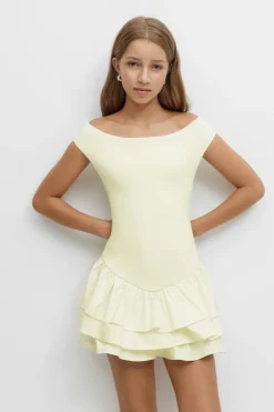 Gina Tricot Y frill dress Gul Discount