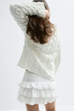 Gina Tricot Y frill skirt Hvit New