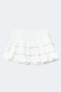 Gina Tricot Y frill skirt Hvit New