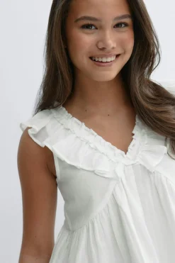 Gina Tricot Y frill top Hvit Best