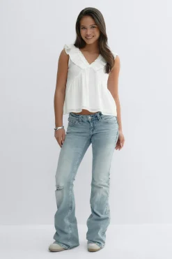 Gina Tricot Y frill top Hvit Best