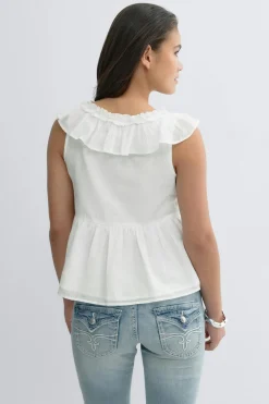 Gina Tricot Y frill top Hvit Best