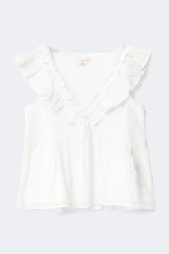 Gina Tricot Y frill top Hvit Best