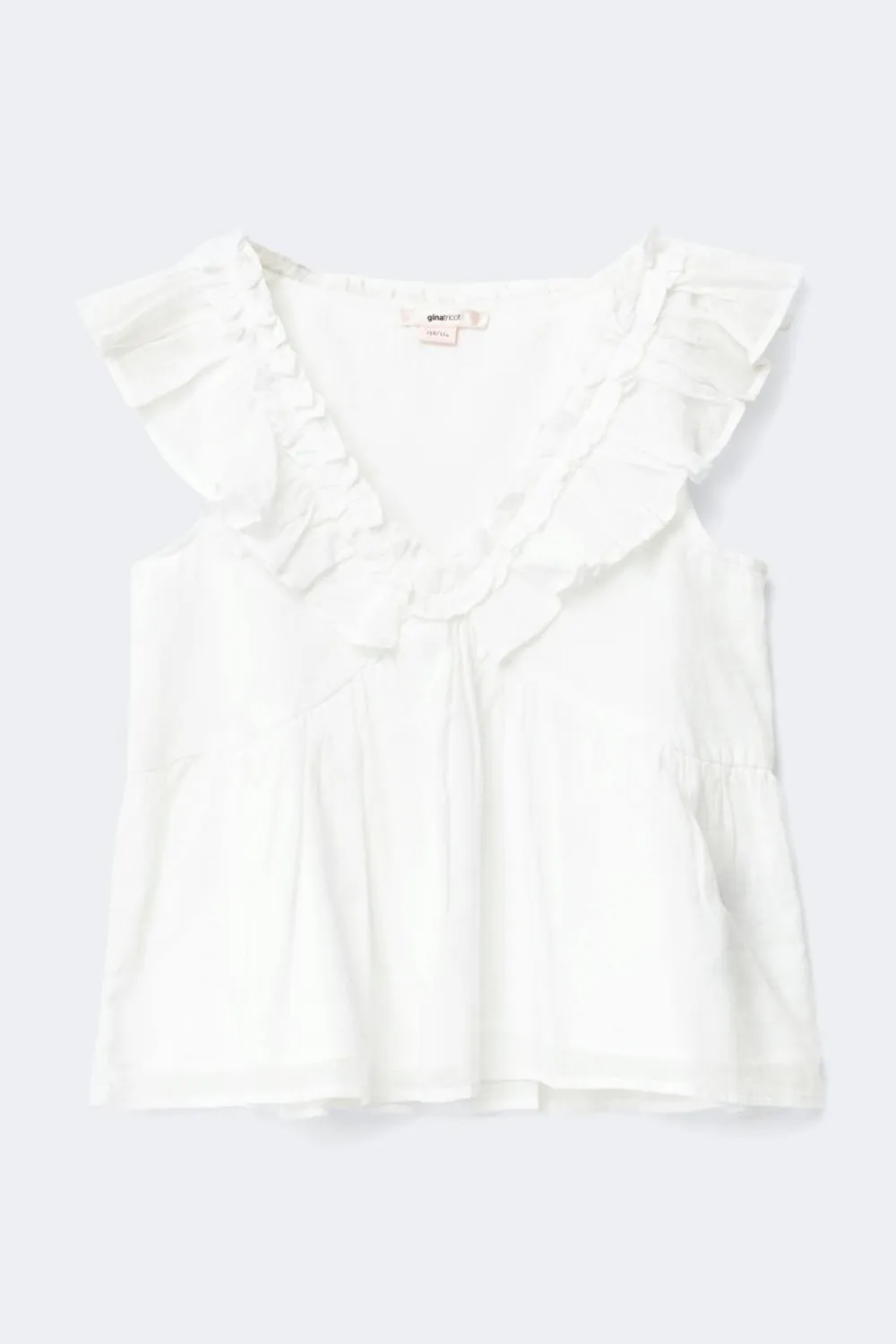 Gina Tricot Y frill top Hvit Best