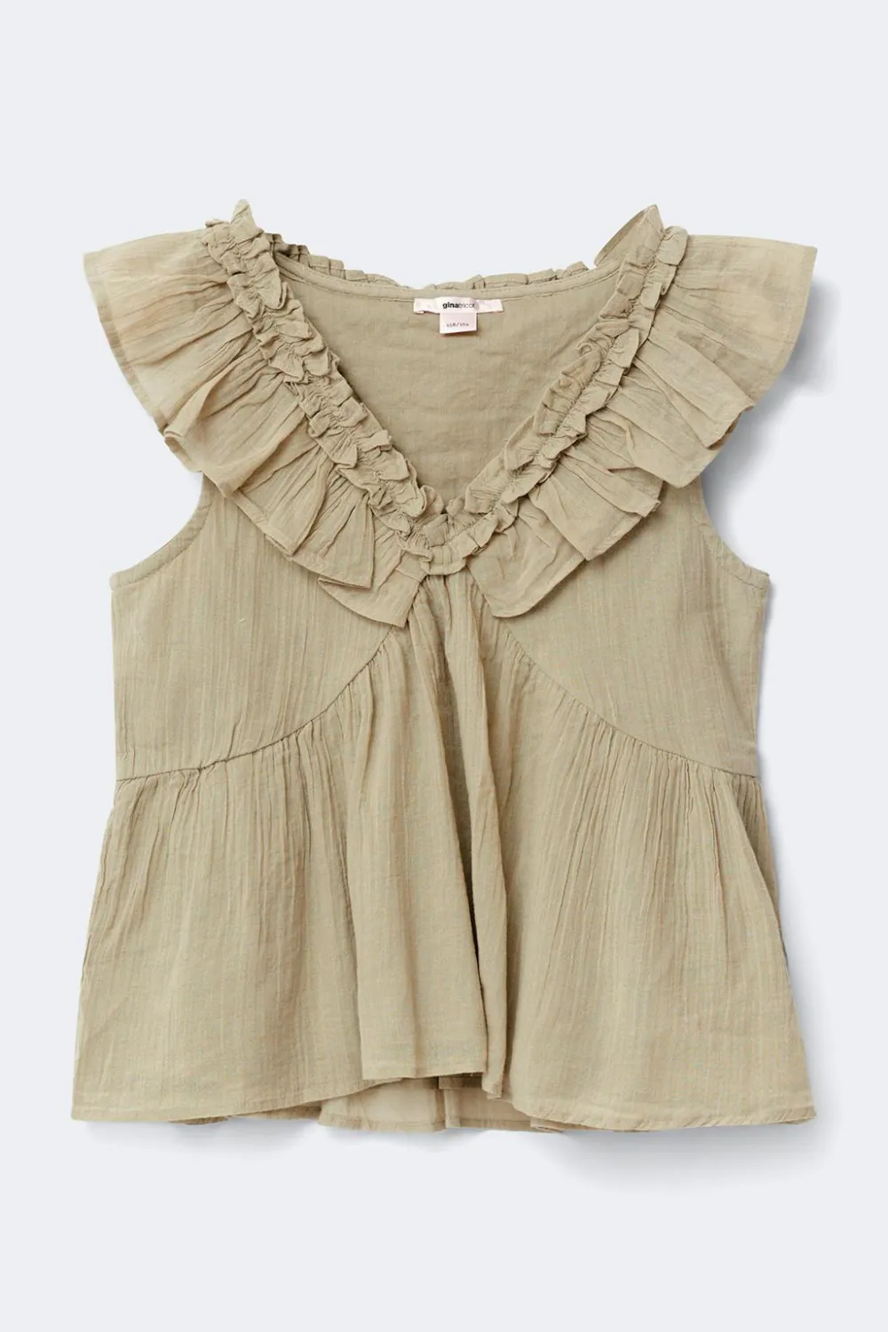 Gina Tricot Y frill top Grønn Clearance
